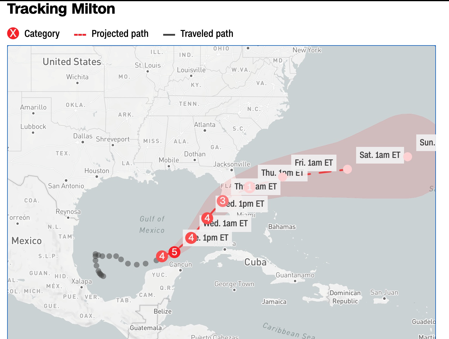 Meteorologo del sur de Florida se emociona al aire al hablar sobre la increible intensidad de Milton